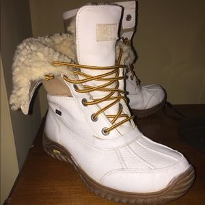 White UGG ADIRONDACK II BOOTS